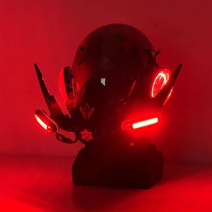 Red Tech Cyberpunk Helmet