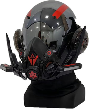 Red Tech Cyberpunk Helmet