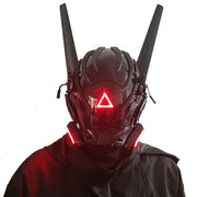 Red Triangle Cyberpunk Helmet