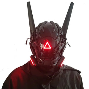 Red Triangle Cyberpunk Helmet — photo 1