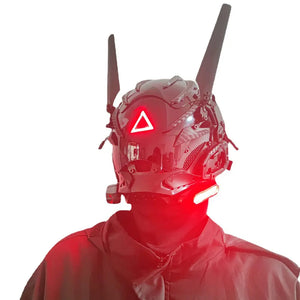 Red Triangle Cyberpunk Helmet — photo 2
