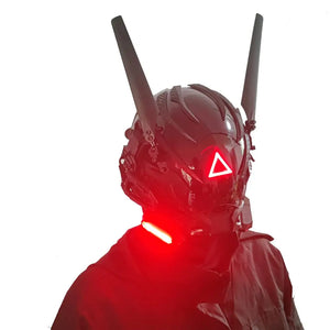 Red Triangle Cyberpunk Helmet — photo 3