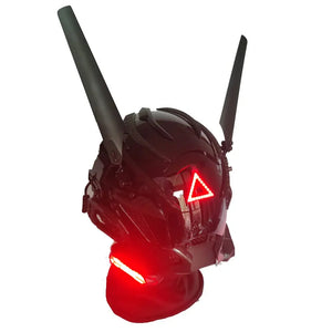 Red Triangle Cyberpunk Helmet — photo 4