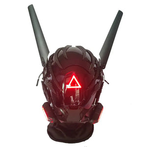 Red Triangle Cyberpunk Helmet — photo 5