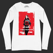 Camisa de manga larga roja y blanca