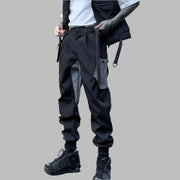 Premium schwarze Hose mit reflektierendem Patchwork-Design