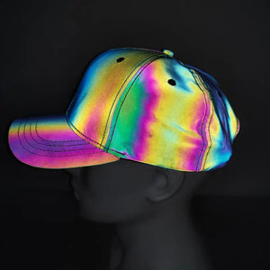 Men night reflective baseball cap street hip hop sport hat unisex adjustable nightclub stage performance snapback