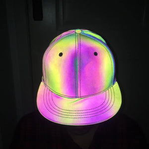 Men night reflective baseball cap street hip hop sport hat unisex adjustable nightclub stage performance snapback