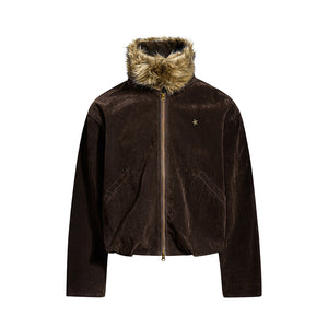 Removable Fur Collar Y2K Jacket Men