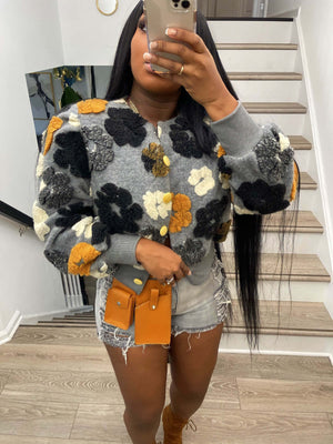 Retro 3D Flowers Women Jacket Spring