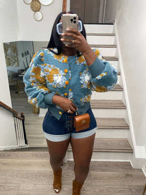 Retro 3D Flowers Women Jacket Spring