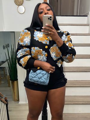 Retro 3D Flowers Women Jacket Spring