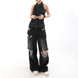 Retro Cut Out Pants