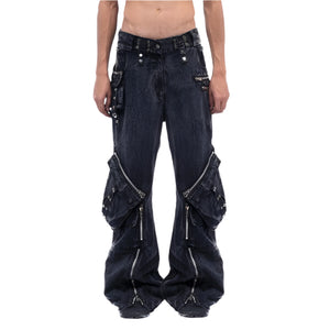 Retro Cyberpunk Denim Pants