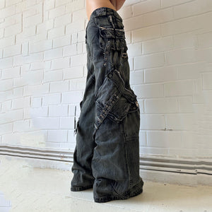Retro Cyberpunk Denim Pants