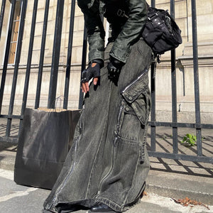 Retro Cyberpunk Denim Pants