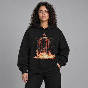 Retro Hip Hop Hoodie Y2K – worn by a woman
