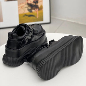 Retro Thick Black Platform Sneakers