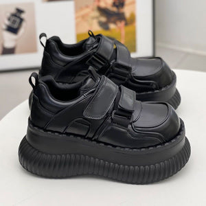 Retro Thick Black Platform Sneakers