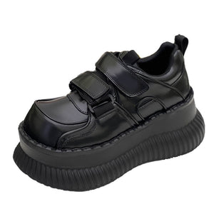 Retro Thick Black Platform Sneakers