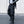 Black ribbon buckle techwear pants with an elastic waist