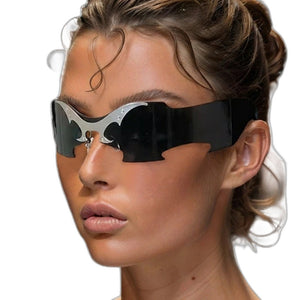 Rimless Cyberpunk Sunglasses - product view on white background