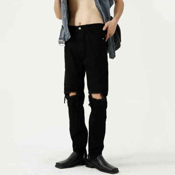 Ripped Hole Black Pant