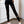 Black high-waisted ripped techwear leggings for women