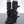 Black PU leather leg warmers with star rivets and buckle straps