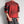 Red riveted strap cyberpunk shirt with black sleeve bands