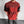 Red riveted strap cyberpunk shirt with black sleeve bands