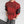 Red riveted strap cyberpunk shirt with black sleeve bands