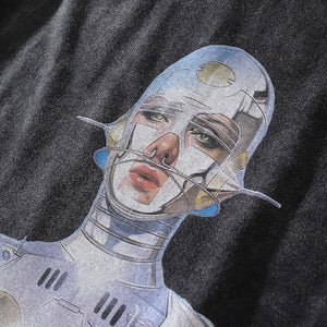 Robot Y2K Graphic Tees Black