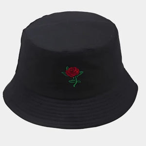 Rose Embroidery Bucket Hat