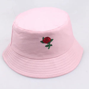 Rose Embroidery Bucket Hat