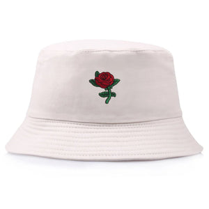 Rose Embroidery Bucket Hat