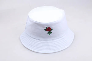 Rose Embroidery Bucket Hat