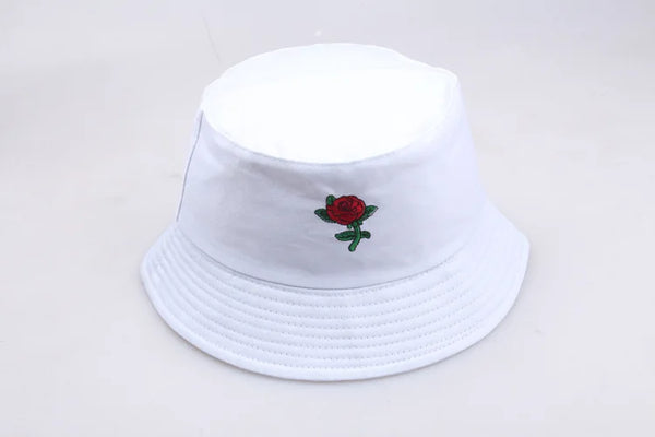 Rose Embroidery Bucket Hat