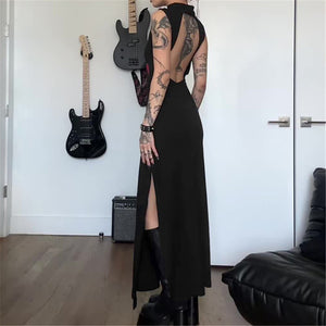 Rose Goth Red And Black Dress