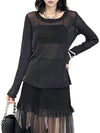 Round Neck Black T Shirt Women