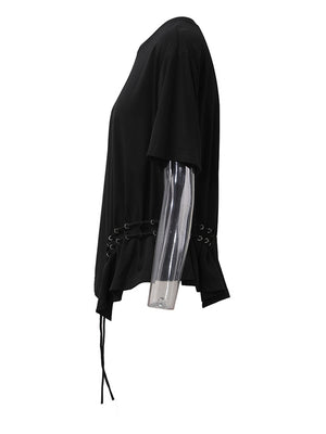 Round Neck Black T Shirts Women