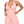 Model wearing the pink Ruched Halter Yoga Tank Top, front view with a plunging V neck and a twist across the bust