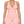 Front view of the pink halter yoga top on a model, fitted body ending at the waist, with matching pink leggings