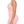 Side view of the pink halter yoga tank on a model, a slim fit from the bust down to the waist