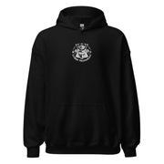 Sudadera con capucha bordada samurái cibernética