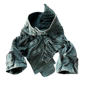Sand Waste Land Pleated Coats Short Jackets