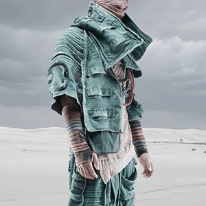 Sand Waste Land Pleated Coats Short Jackets