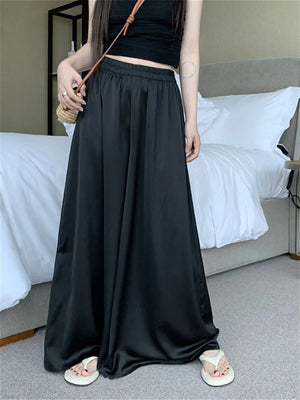 Satin Skirt Pants