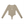 Khaki long sleeve bodysuit laid flat from the front, beige stretch knit, scoop neck and white chest logo