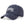 Black baseball cap with jagged white script embroidery on the front